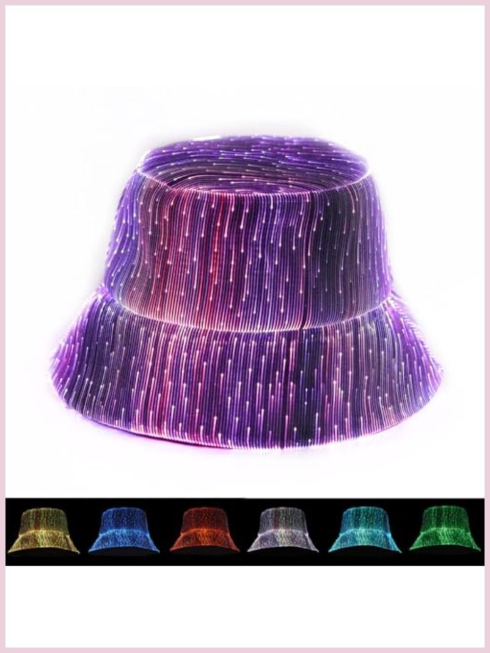 LED Rave Bucket Hat Light Up Fisherman Cap Party Festival Gear